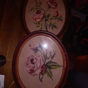 Vintage needle point  roses